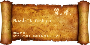Mazák Andrea névjegykártya