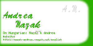 andrea mazak business card